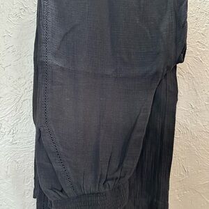 Women’s Soft & Long Split Leg Black Casual Pants